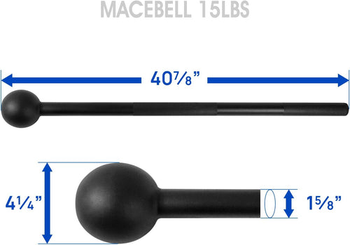 Steel Mace Bell for Strength Training, Support Full Body, Muscles, Shoulder, Grips & Forearms Workouts, Stretching 5, 7, 10, 15, 20, 25, 30 LB for Woman & Man