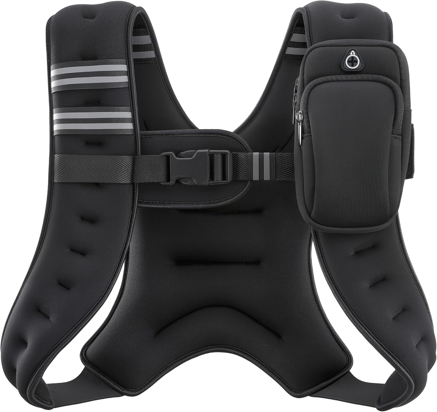 Weighted Vest, 6Lb/8Lb/12Lb/16Lb/20Lb/25Lb/30Lb Weight Vest with Reflective Stripe for Workout, Strength Training, Running, Fitness, Muscle Building, Weight Loss, Weightlifting